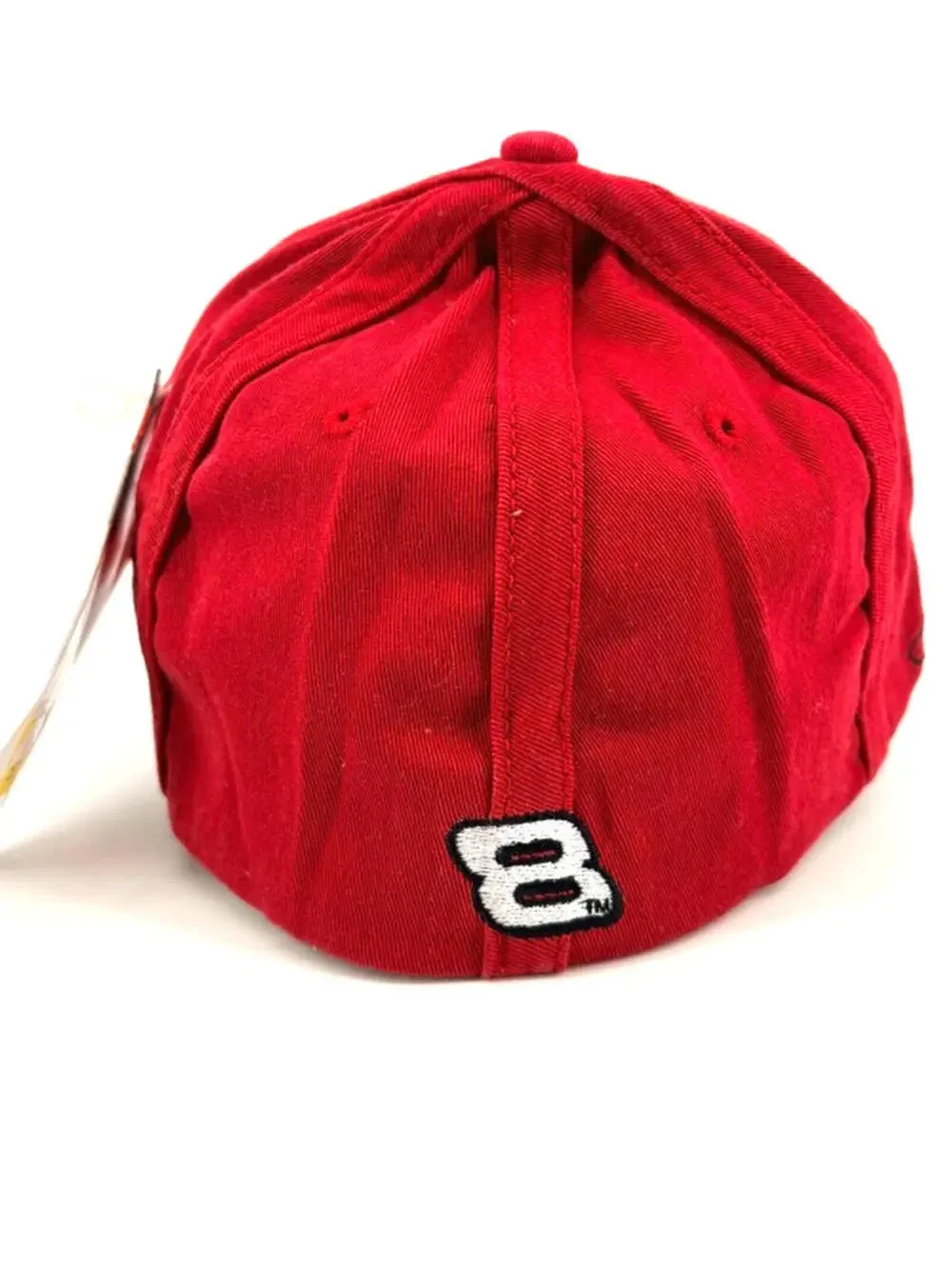 NOS Vintage Chase Authentics Crown B Dale Jr 8 Red Seam Covered A-Flex Cap - Picture 3 of 4